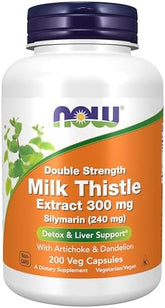 Now Foods Supplements Silymarin Milk Thistle Extract 300 Mg With Artichoke And Dandelion Double Strength Supports Liver Function 200 Veg Capsules
